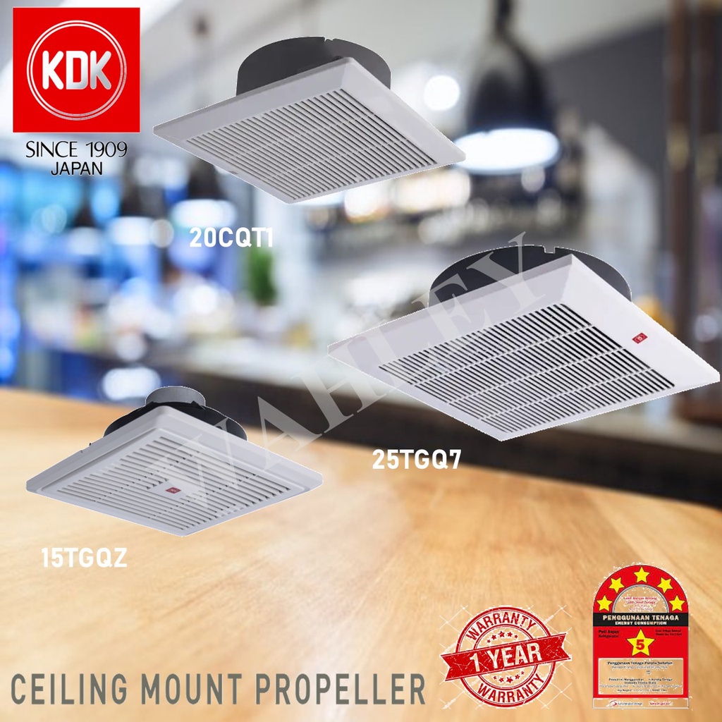 KDK 15TGQZ(6") / 20CQT1(8") / 25TGQ7(10") Ceiling Mount Propeller