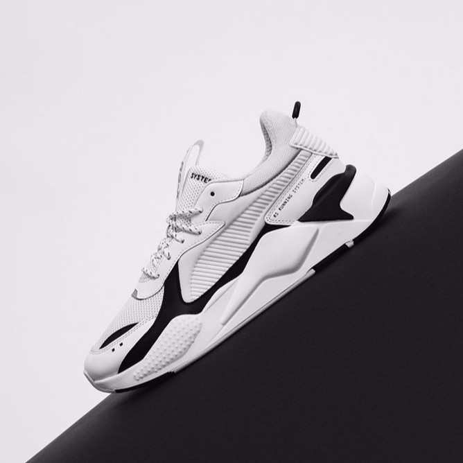 puma rsx black and white mens