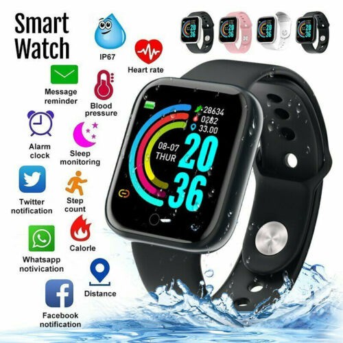 New Smart Watch Bluetooth IP67 Waterproof Y68 Fitness Tracker Jam Tangan Heart Rate Monitor Sport Watch Smart Band