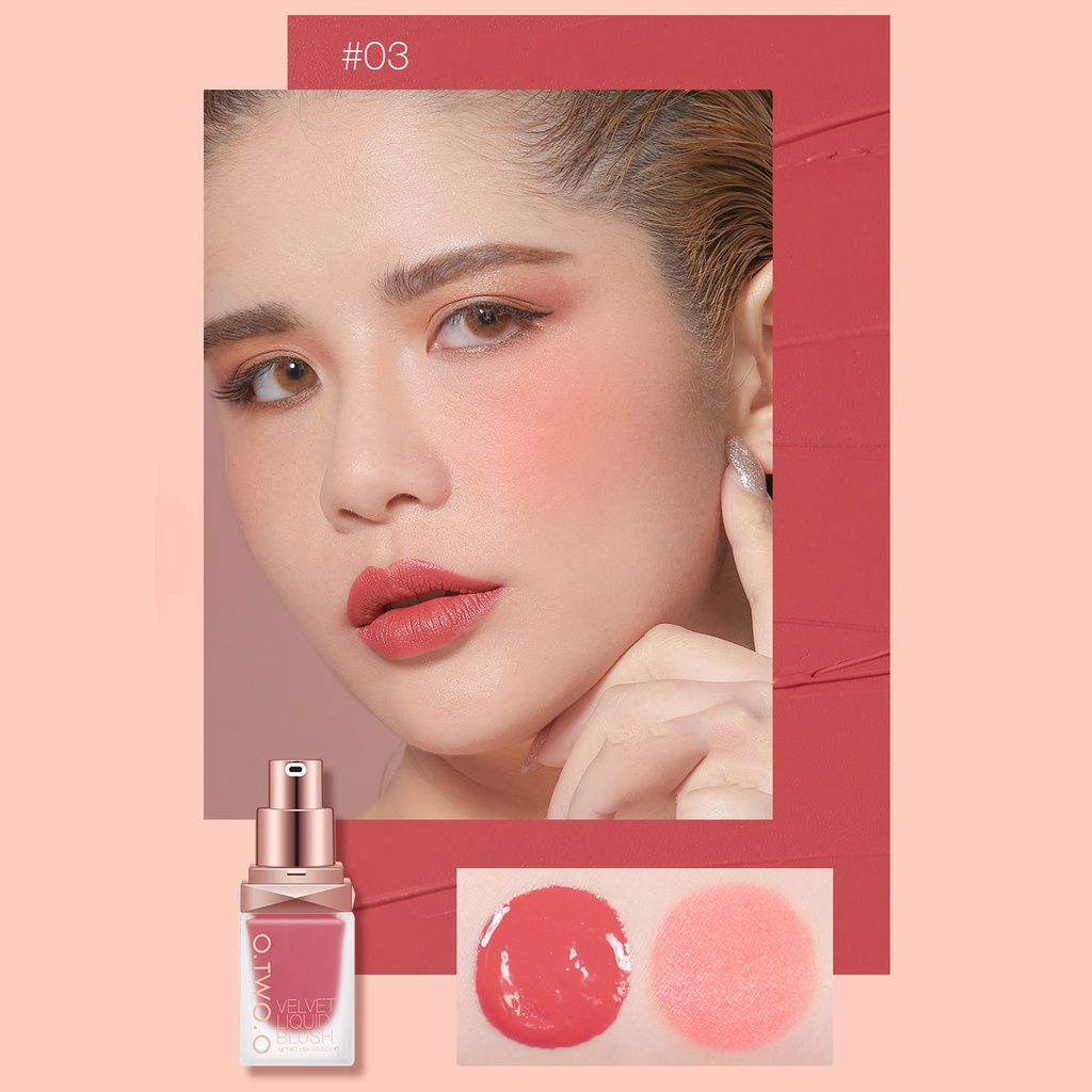 [ready stock]OTWOO Cosmetic colorful liquid blusher rouge to enhance o.two.o blusher tiktok color, blush, water, makeup, a replacement.6061