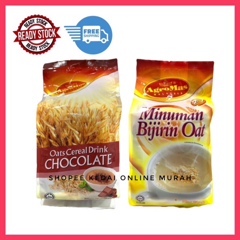 Minuman Bijirin Agromas Oat / Oat Chocolate 30g x 15 pek | Shopee Malaysia