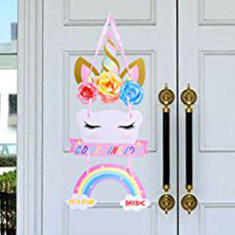 Unicorn Birthday Party Supplies Happy Birthday Door Sign Lovely