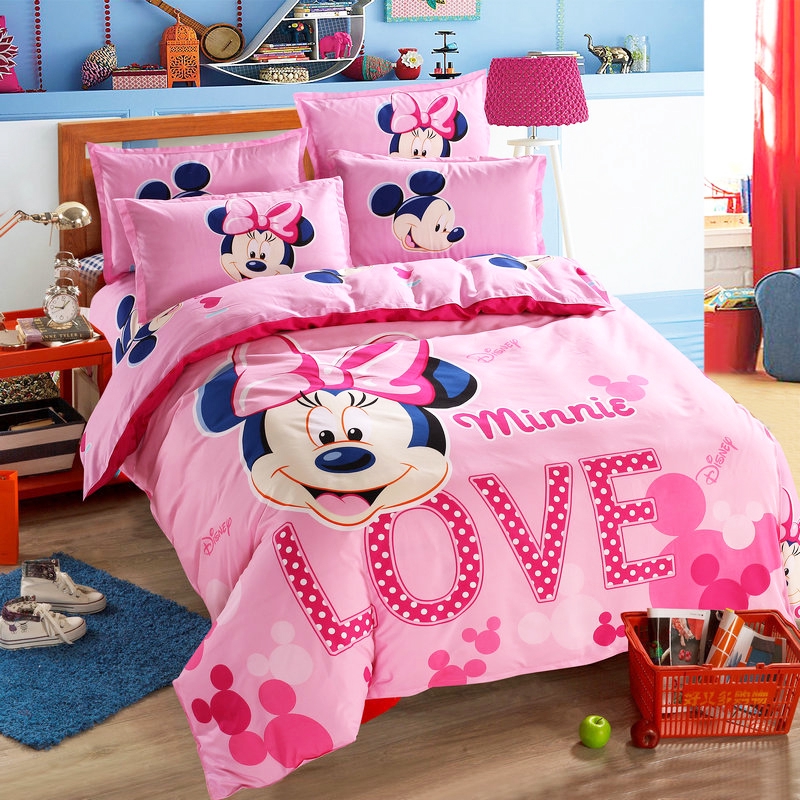 Disney Mickey Mouse Minnie Children Bedding Set Queen Full Single