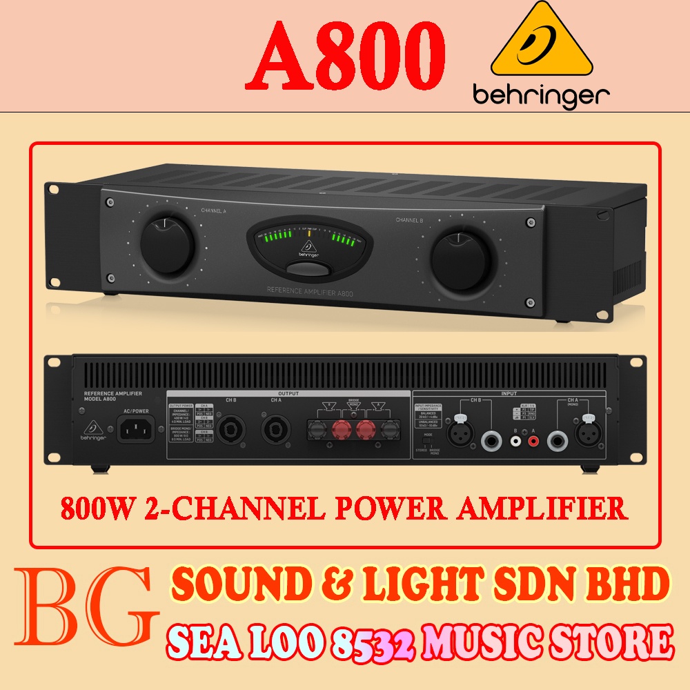 BEHRINGER A800 / A800 800W 2CHANNEL POWER AMPLIFIER Shopee Malaysia