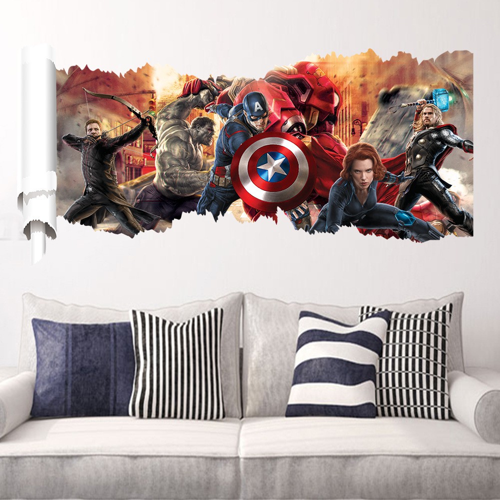 Avengers Wall Sticker Iron Man Captain America Thanos Wallsticker Home Decor Kids Room Decor Pelekat Dinding Shopee Malaysia