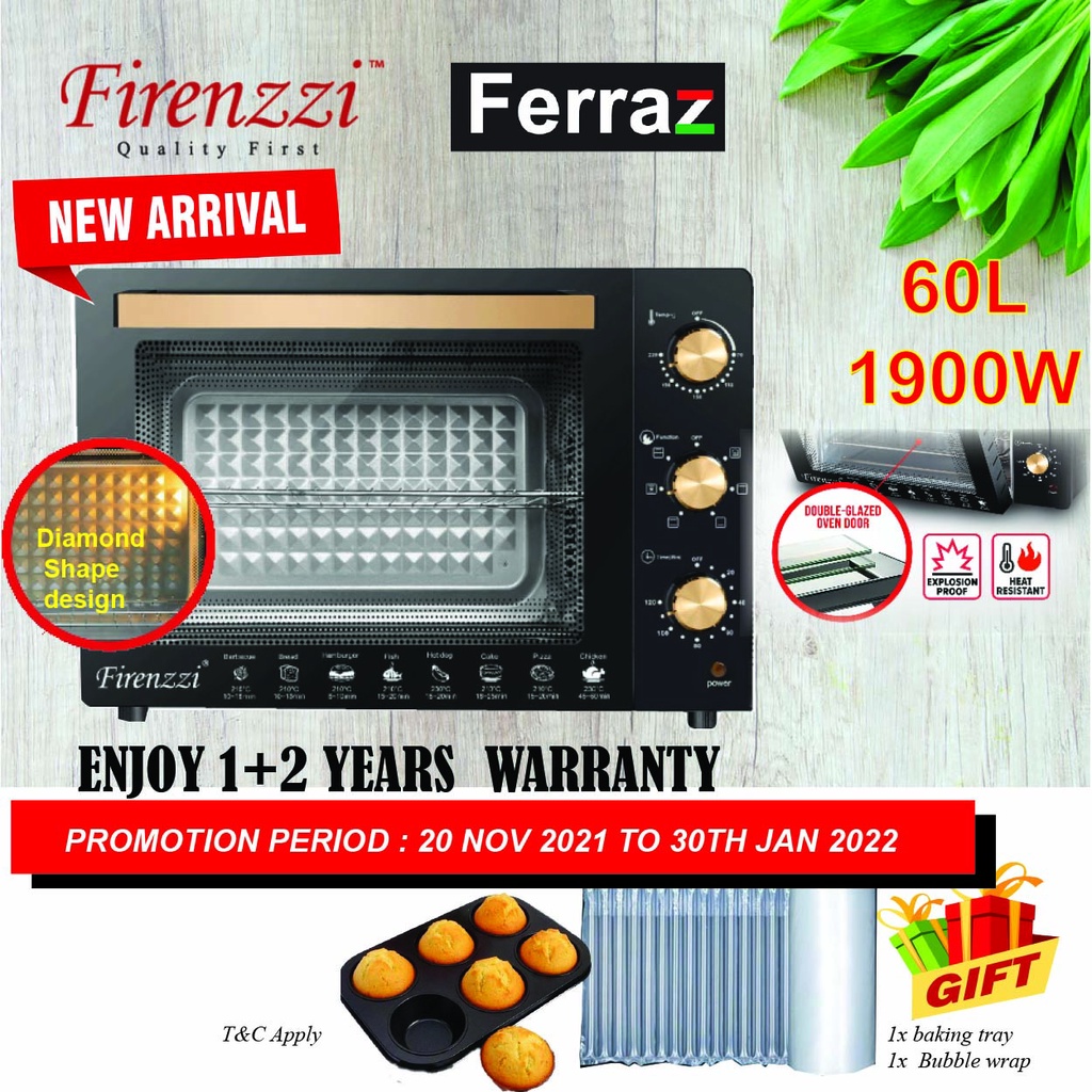 Firenzzi TO4260 Electric Table Top Oven (60L) TO4260 Shopee Malaysia
