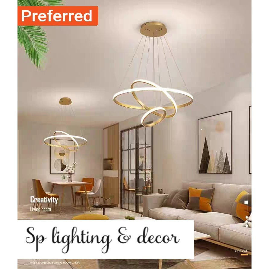 Modern 3 Ring LED Dining Pendant Light Ceiling Light Led Lighting Lampu ...