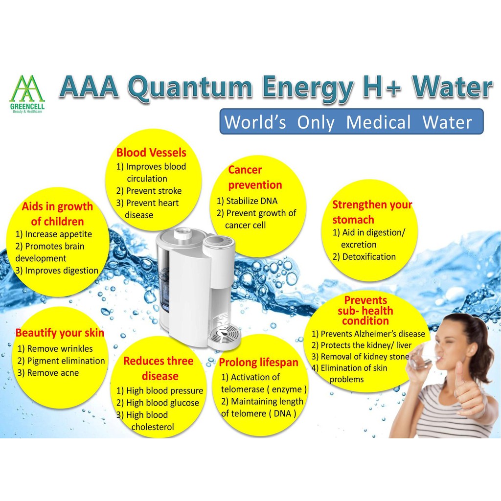 Aaa Greencell Electrolyzed Hydrogen Rich Water Generator Quantum Energy Hydrogen Water Shopee Malaysia