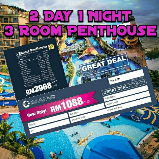 Gold Coast Morib International Resort@ 2D1N Stay 3 Room Penthouse With