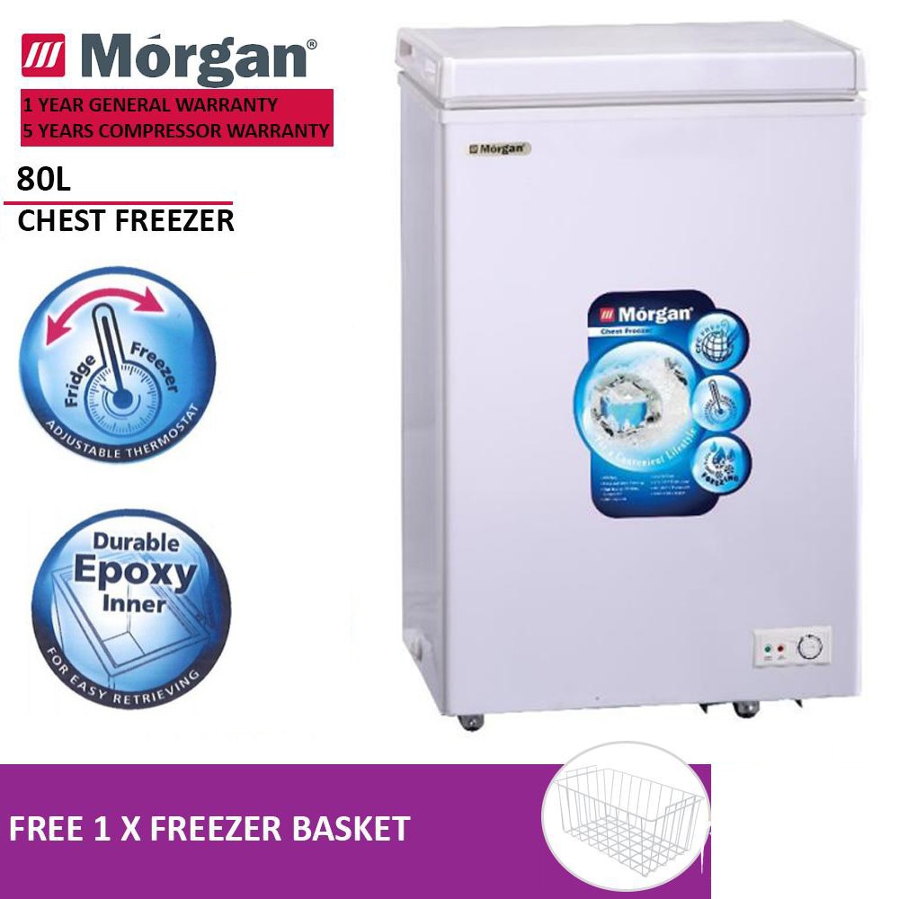 MORGAN CHEST FREEZER MCF-0958L 80L / PETI BEKU / FREEZER / PETI SEJUK BESAR