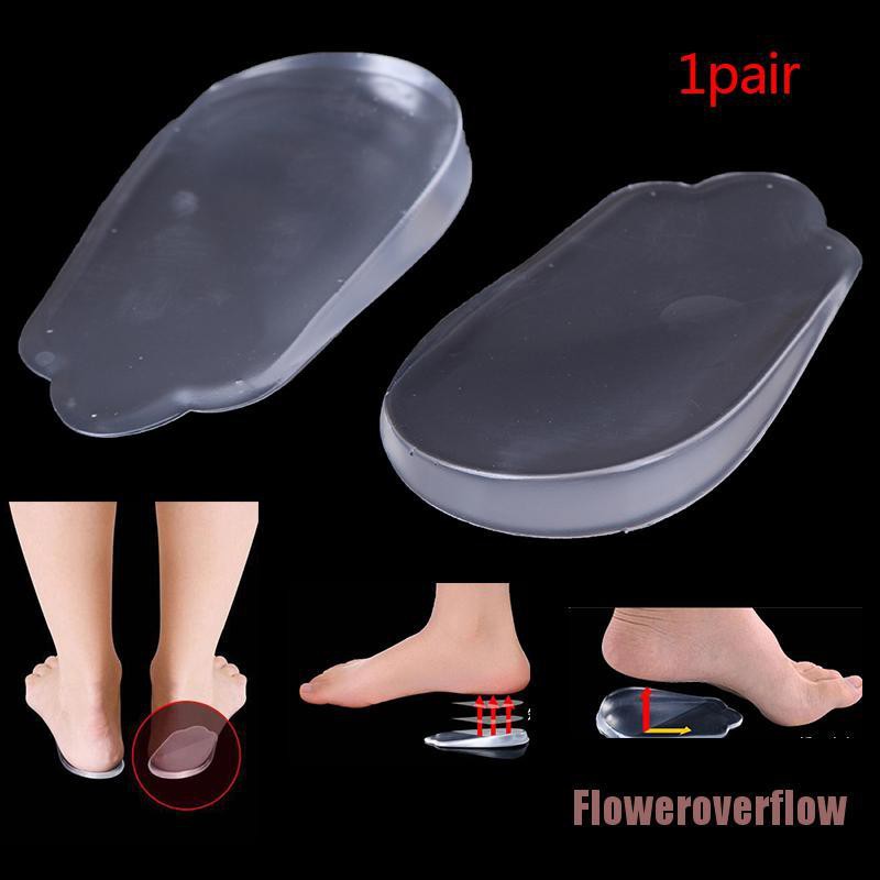 FOF 1pair Silicon heel Cushion Insoles Soles Relieve Foot Pain