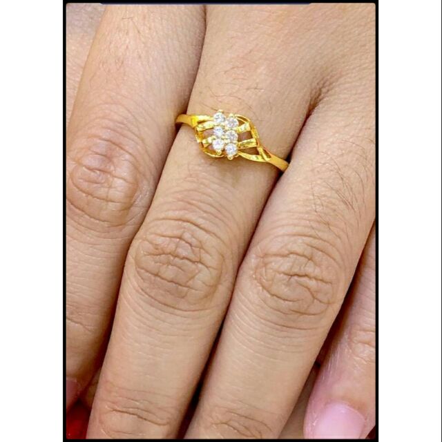 24K Gold  Plated  Ring Cincin  Simple3 Shopee Malaysia