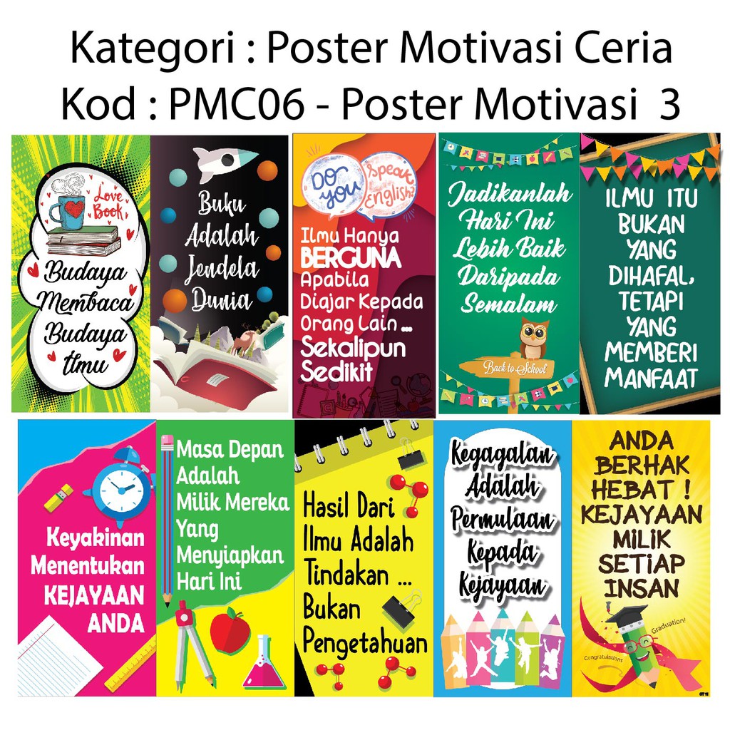 Poster Motivasi Bahasa Melayu  PMC06 Shopee Malaysia