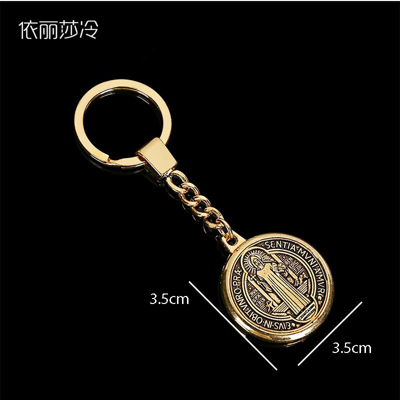 Popular Miracles Saint Benedict Medal Pendant Keychain Ring Jewelry Car Jesus Religious Gift. 3.5X3.5
