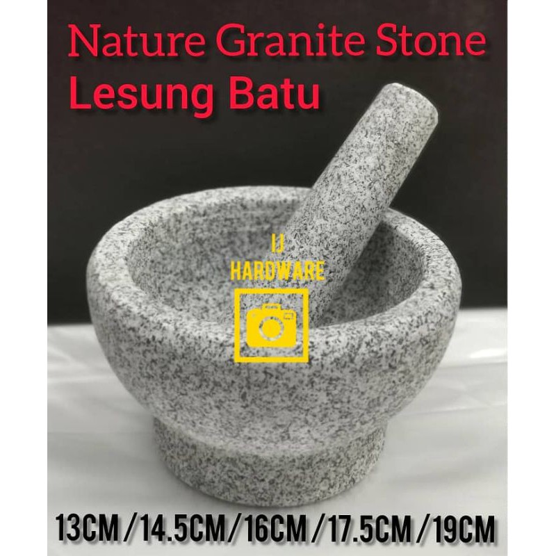 Mortar And Pestle 1319cm Lesung Batu (Ready Stock)STONE MORTAR AND PESTLE / LESUNG BATU
