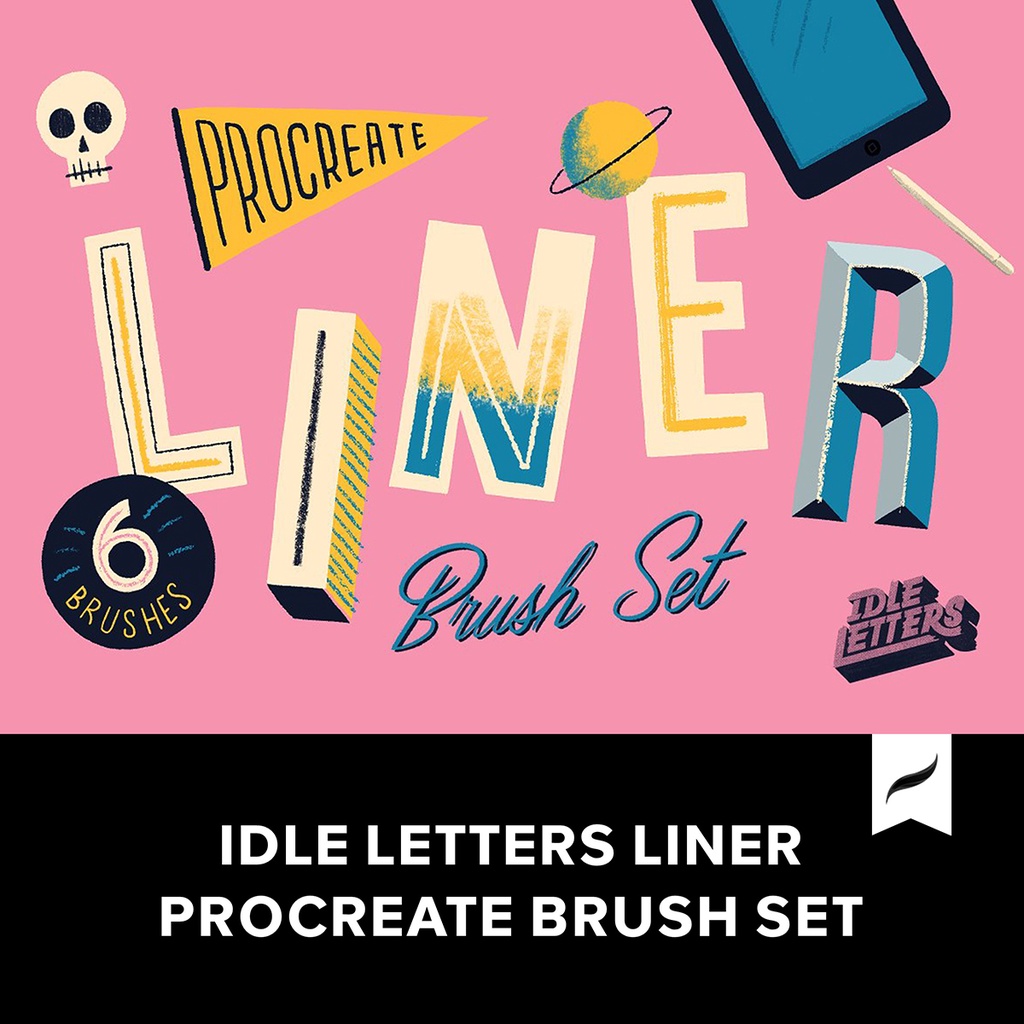 [Procreate] 6 Idle Letters Liner Procreate Brush set Shopee Malaysia