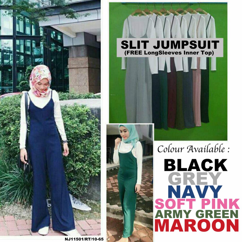 NJ Fashion Trendy Jumpsuit [Free White Inner Top]