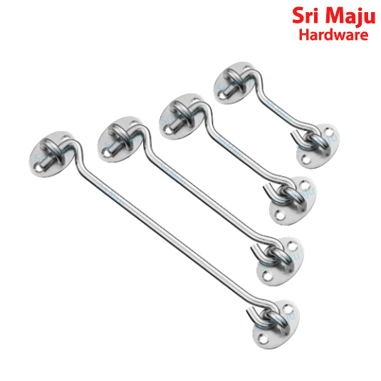 MAJU WIH-SS Solid Stainless Steel Window Hook Swing Door Latch Bolt Barn Lock Cabin Eye Hook Penyangkut Tingkap