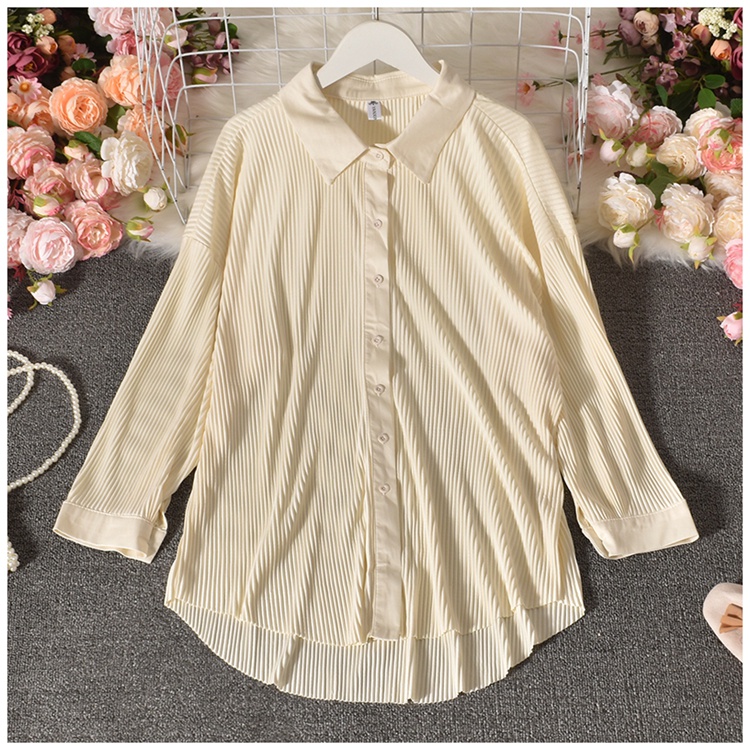 Ready Stock Blouse Korean Style Woman Blouse Baju Wanita Lengan Panjang Korean Style Fashion Solid Color Mid Length