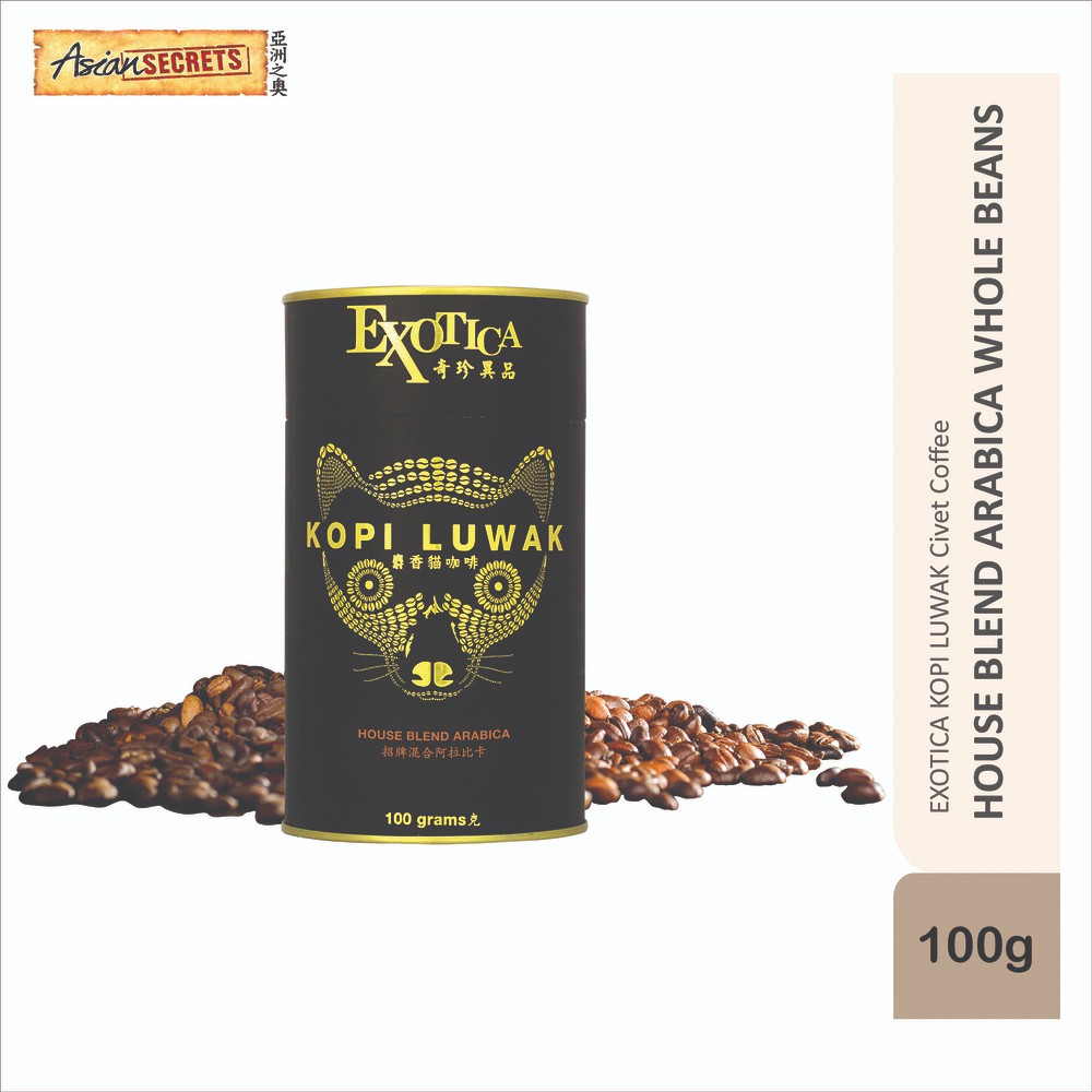 Exotica Kopi Luwak / Arabica / Robusta Whole Bean Coffee 100g Aged Coffee Bean Bucket List