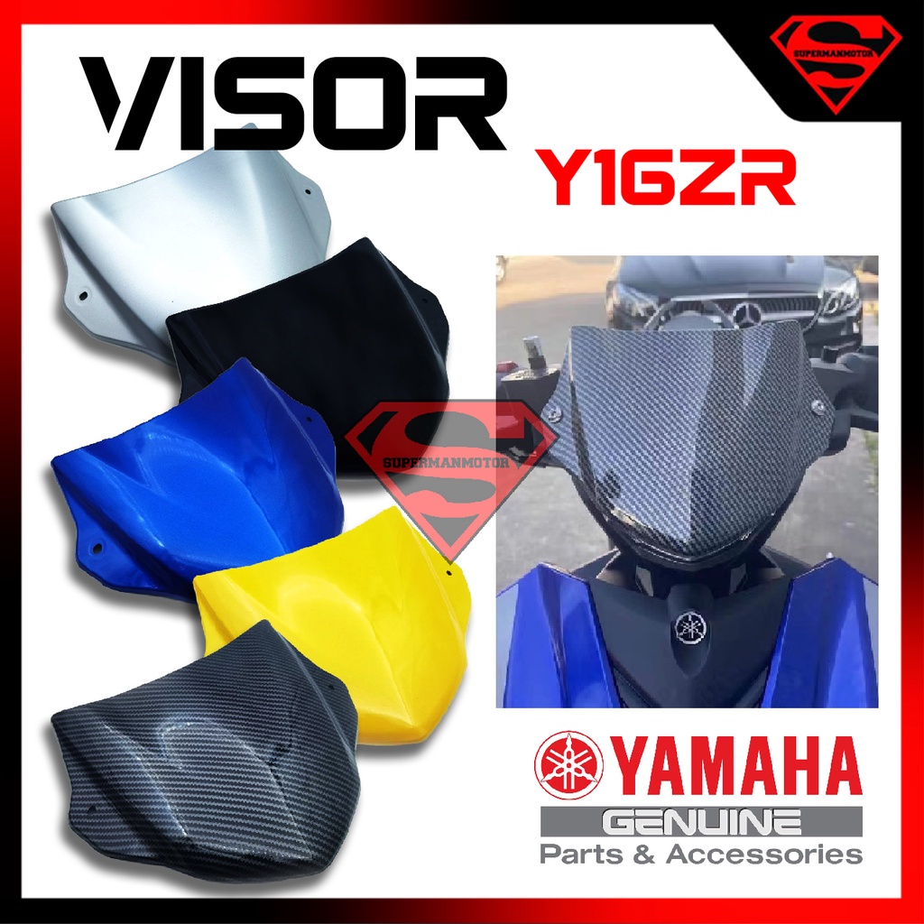 VISOR YAMAHA Y16 Y16ZR Y16Z / SPECIAL DOXOU KEPALA CAP COWLING WINDSCREEN WINDSHIELD CARBON BLACK BLUE YELLOW SILVER
