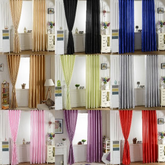 Pure Color Solid Door Window Curtain Blackout Drape For Bedroom Decoration