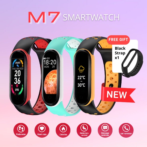 [Ready Stock] M7 Smart Watch Bracelet band Bluetooth Waterproof Blood