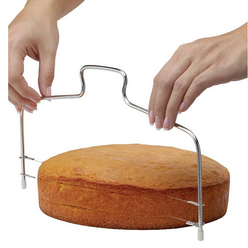 Stainless Steel Adjustable Wire Cake Cutter Slicer Bread Cutting Leveler Baking