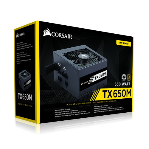 CORSAIR TXM SERIES TX650M 650 Watt SemiModular Power Supply 80 PLUS