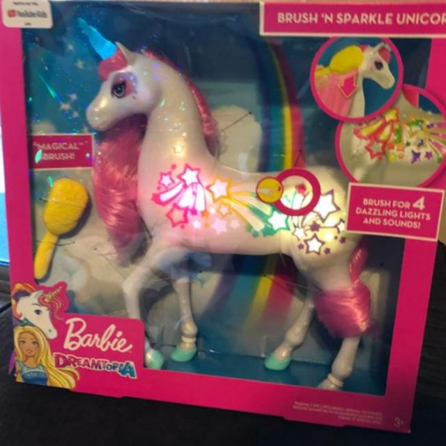 barbie brush n sparkle unicorn