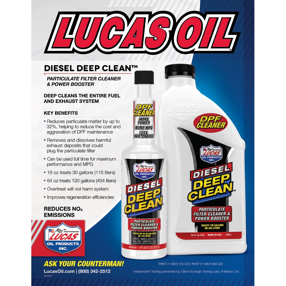 Lucas Diesel Deep Clean Diesel Injector cleaner Diesel Additive (16oz 473ML)