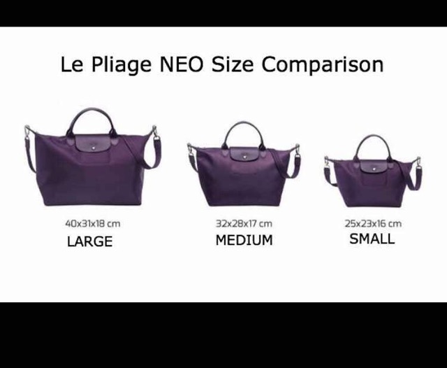 longchamp le pliage neo medium vs large