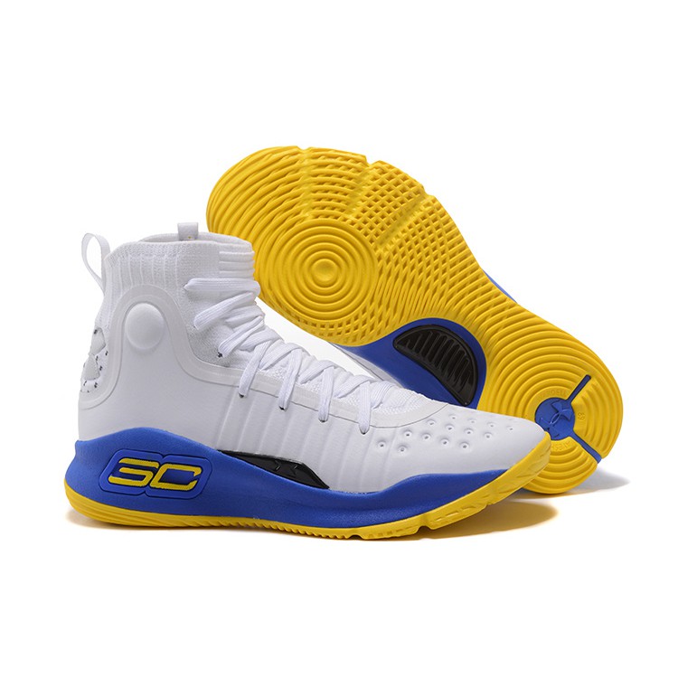 Under Armour Curry 4 White/Blue Yellow 