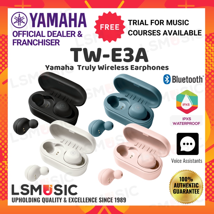 Yamaha TWE3A Truly Wireless Earbuds Earphones w/ Charging Case IPX5