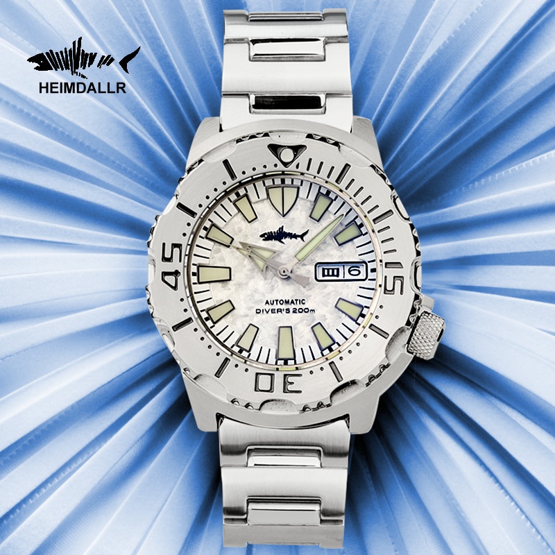 Heimdallr Monster V2 Watch Men White Snowflake Dial Sapphire Glass C3  Luminous Auto Date 200m NH36 Automatic Diver Watch for Men | Shopee Malaysia