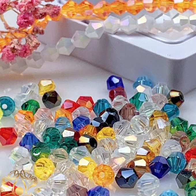4mm AB Bicone Crystal Glass Bead .For Beading Jewelry Diy Craft Necklace KeyChain Bracelet. Earrings