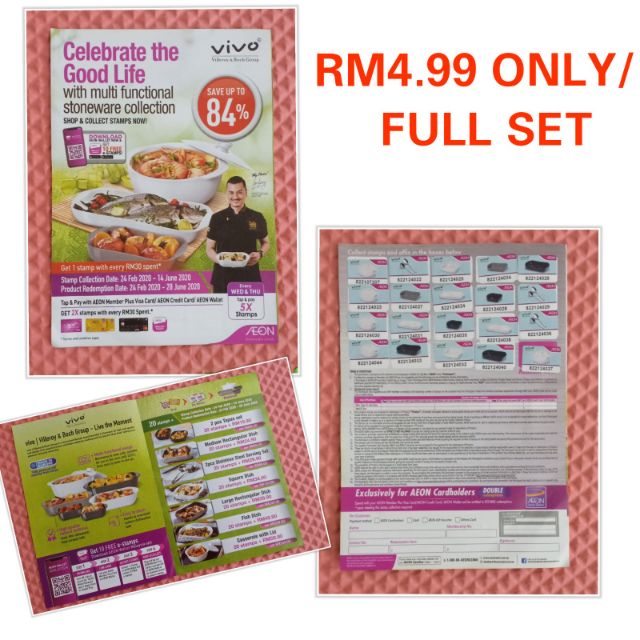Aeon VIVO Stamp Redemption Book Full Set with 20 stickers Shopee Malaysia