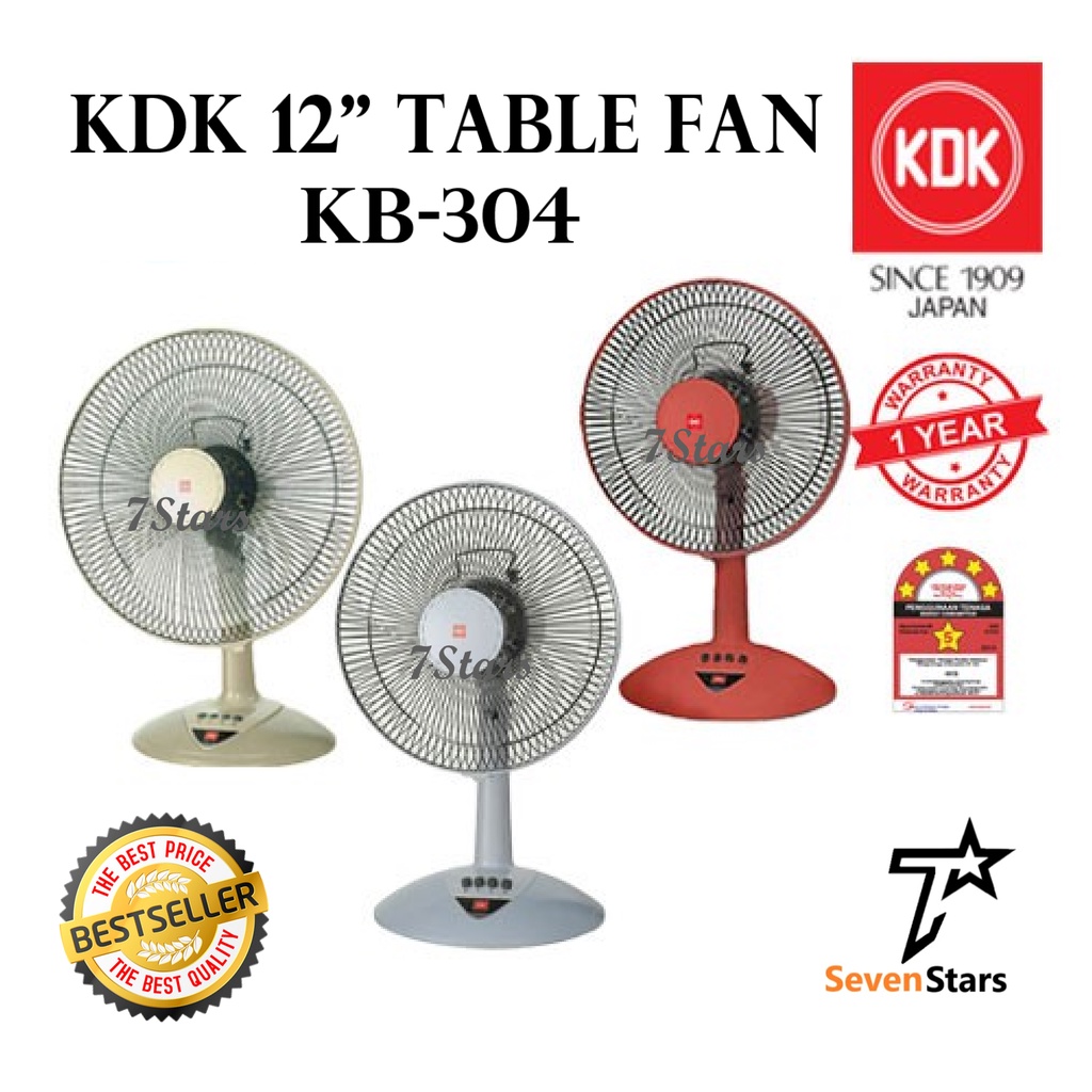 KDK 30cm/12" Table Fans (KB304) 1 year Warranty / Table Fan 12 inch / KDK Fan / Cooling Fan