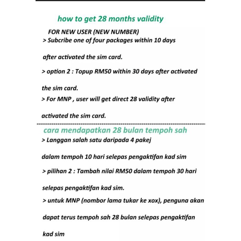 Onexox Prepaid Simkad 28 Bulan Xox Simcard Prepaid 28 Month Shopee Malaysia