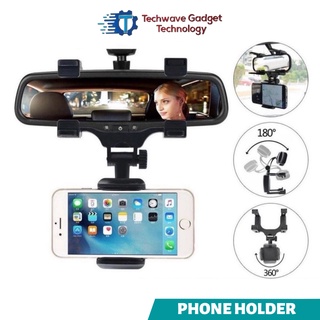 In-Car Rear View Mirror Mount GPS DVR Phone Holder 360 Degree Rotated Strong Grip Durable