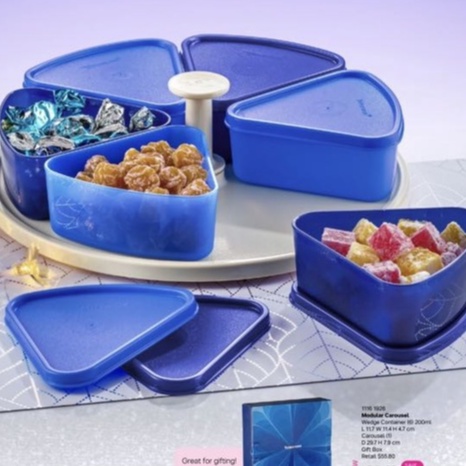 Tupperware Modular Carousel Blue + Gift Box | Shopee Malaysia