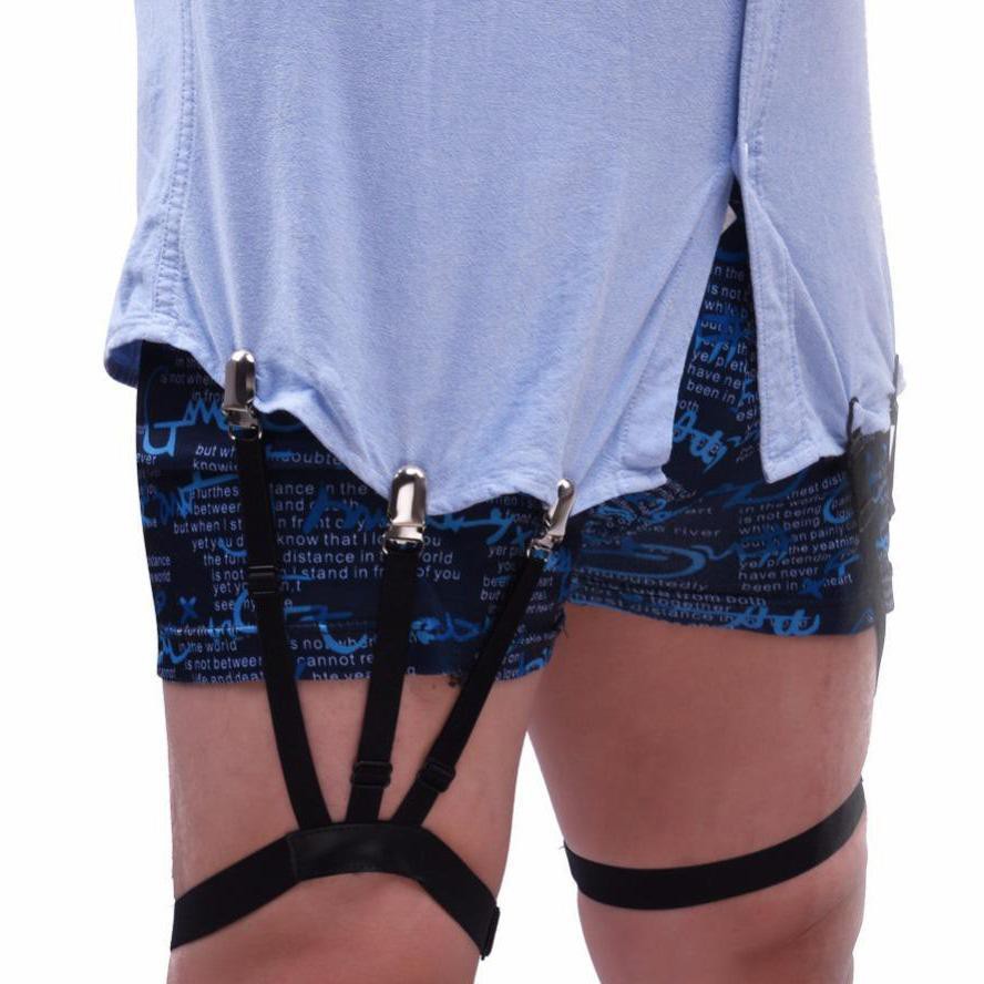 Men Garter Belt Suspender Adjustable Elastic Shirt Stay Tucked With