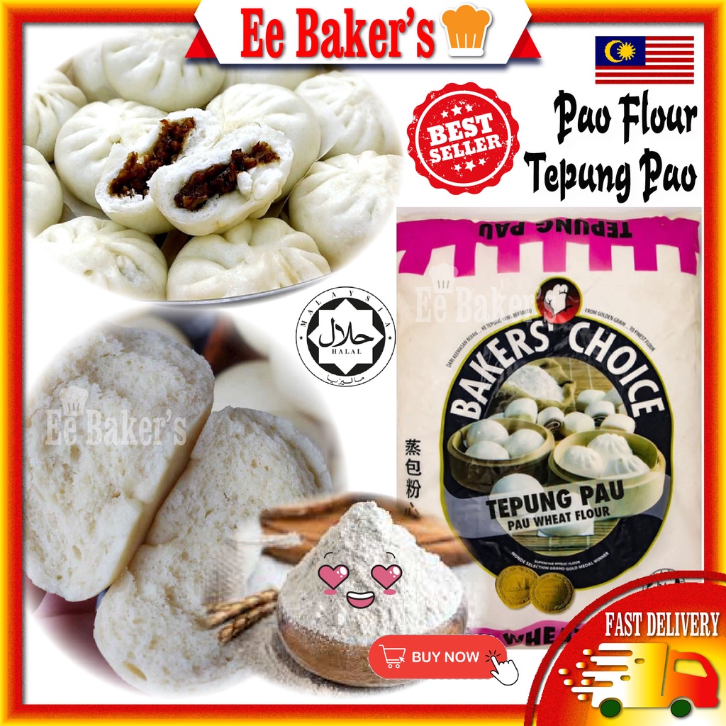 Bakers' Choice Pau Flour Tepung Pao Pau Wheat Flour 1KG Baking Supplies ...