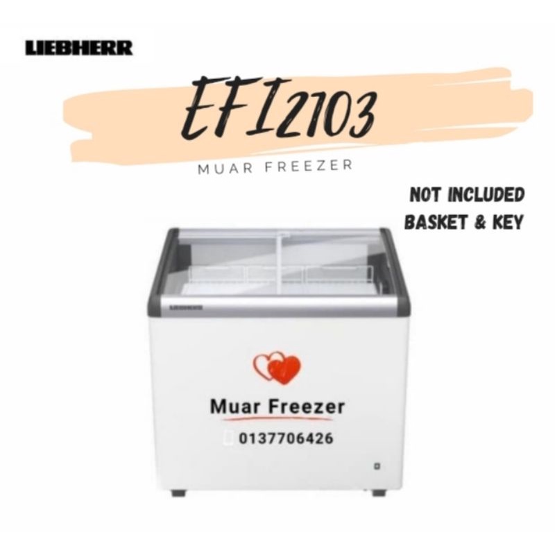 (MUAR FREEZER) LIEBHERR Curve Glass Sliding Door Freezer (NO LED) EFI 2103 206liter