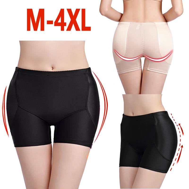 Black Nude Fake Ass Butt Lift Hip Push Up Underwear Briefs Panties Size S-3XL