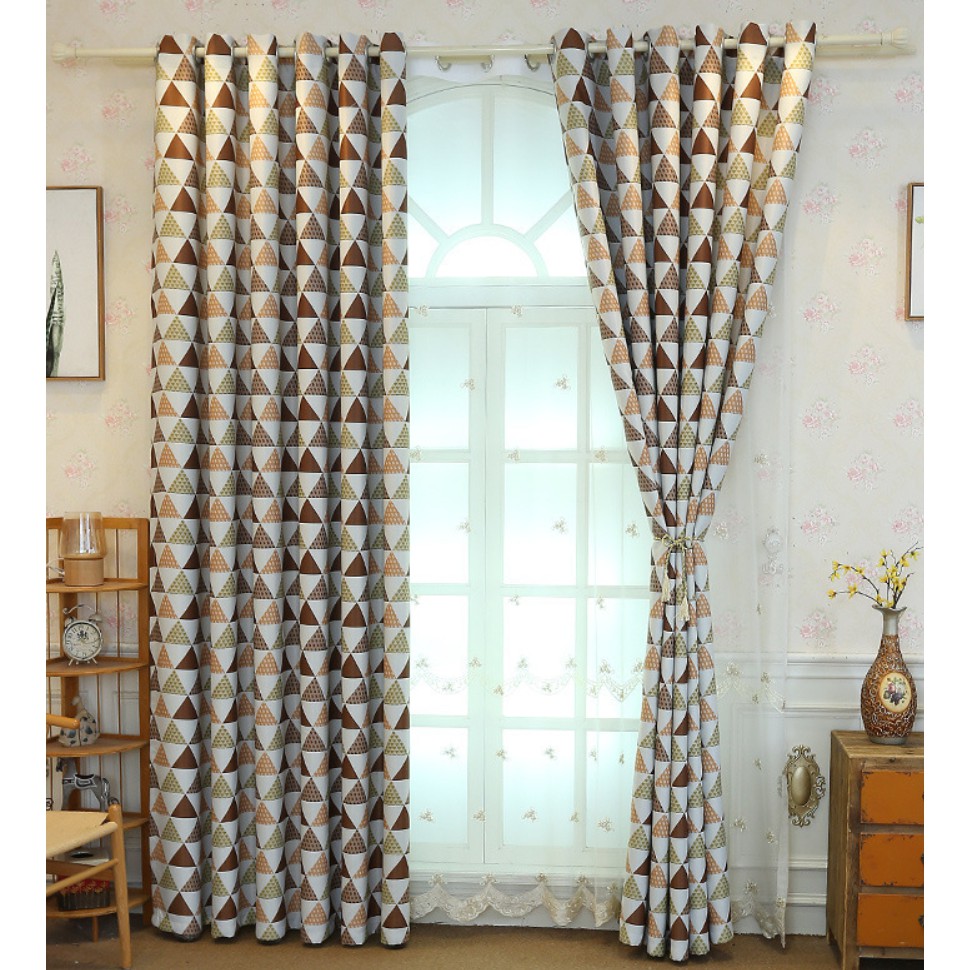 Modern Triangled Blackout Curtains For Living Room Geometric