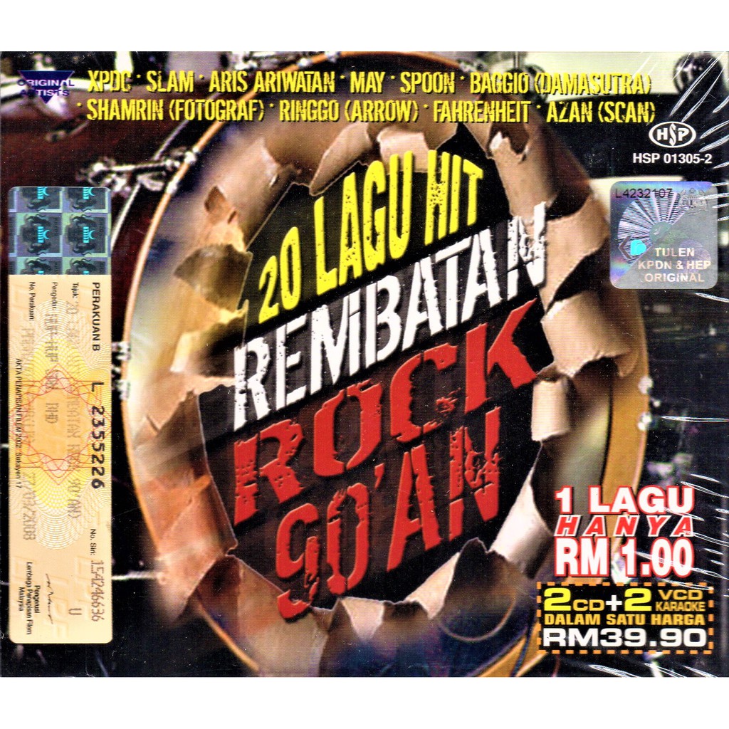 Buy Various 20 Lagu Hit Rembatan Rock 90 An 2 Cd Karaoke 2 Vcd Xpdc Slam May Spoon Aris Ariwatan Seetracker Malaysia