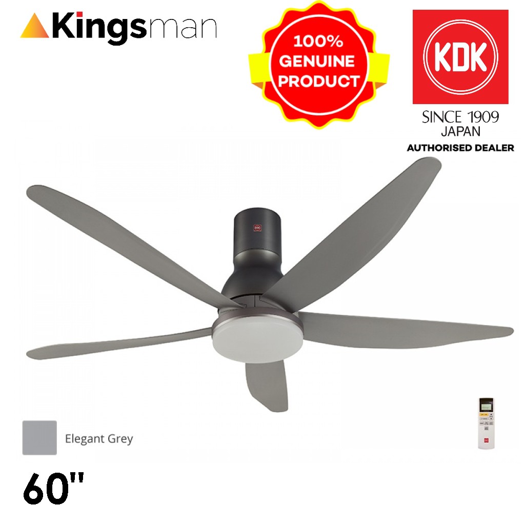 Kingsman Kdk K15uw Nikko 60 Ceiling Fans Remote Control Type Led Lighting Elegant Grey