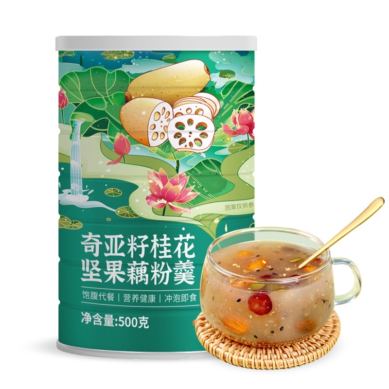 桂花坚果藕粉羮 レンコンスープ (ナッツ 入り） 500g(25gx20小袋