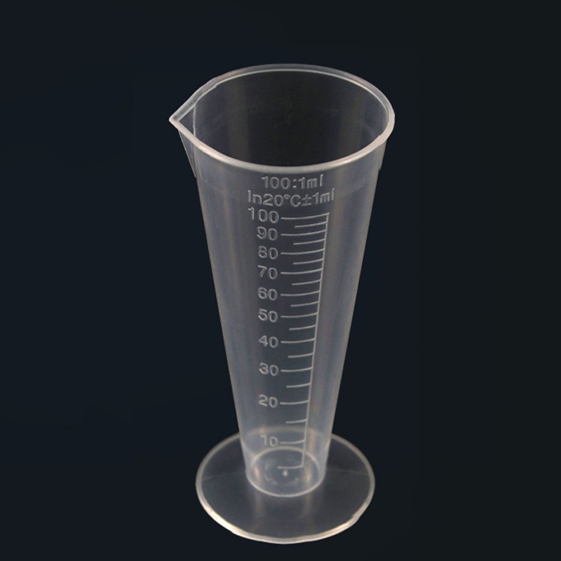 100ml Triangle Measuring Cup Lab Plastic Conical Graduated Cylinder For